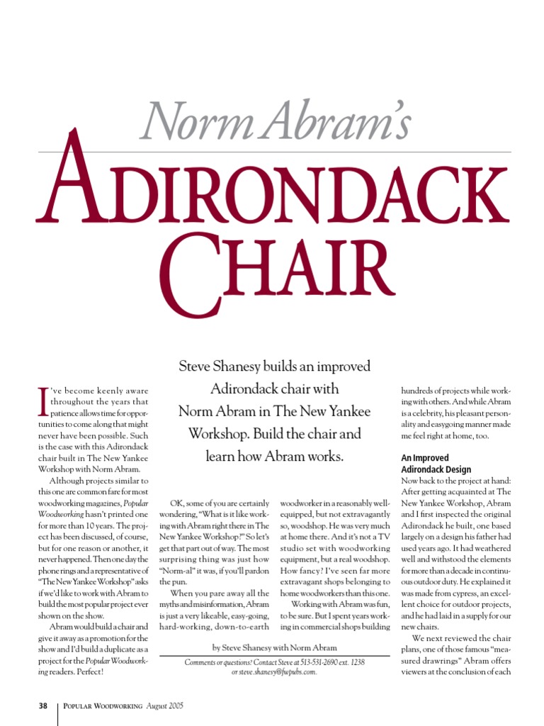 Norm abram's adirondack chair best sale