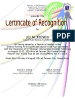 Certificate TRAINORS