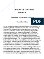 Definitions of Doctrine III - The New Testament Church
