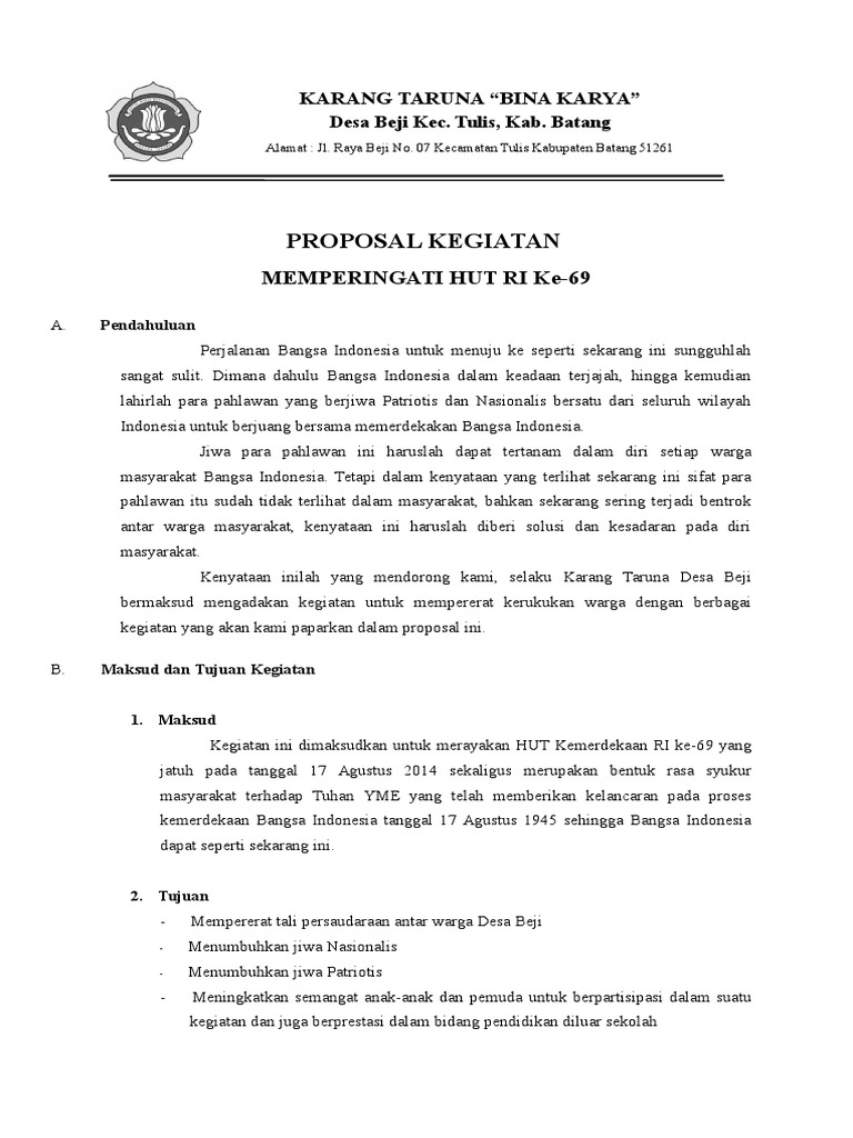 Proposal Kegiatan Karang Taruna