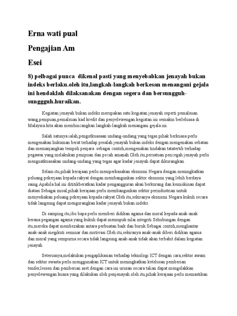 Pengajian Am Esei Pdf