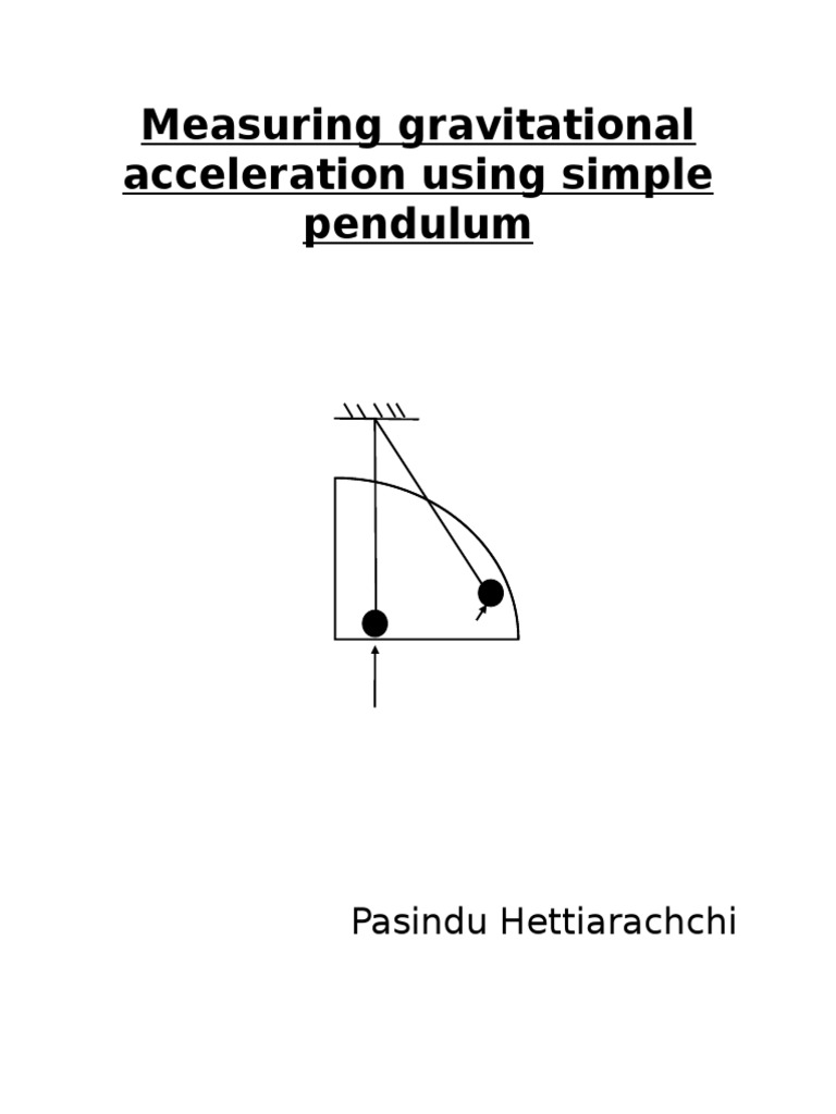 Lab Report on Measuring Gravitational Acceleration Gravity Pendulum