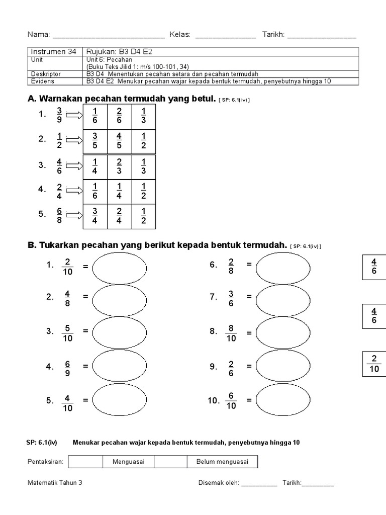 Soalan Matematik Tahun 3 Pdf