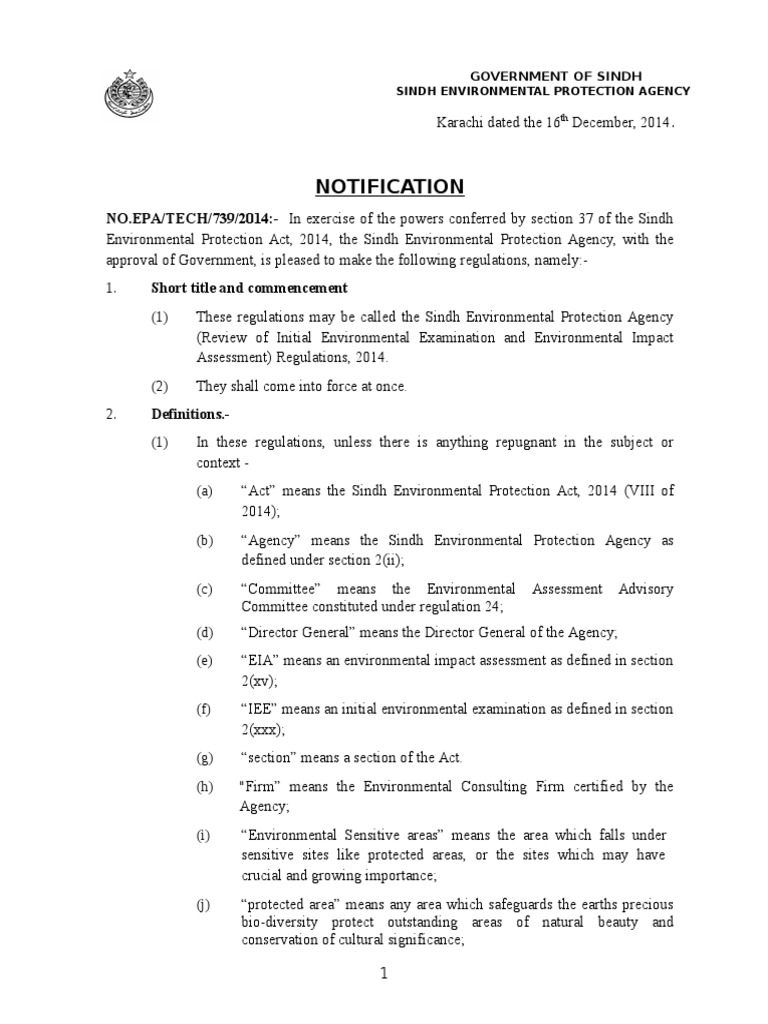 IEEEIA Regulations GOS 2014 PDF Environmental Impact Assessment