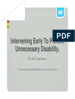Intervening Early To Prevent Unnecessary Disability Christine Bloomfield ACHRF 2012