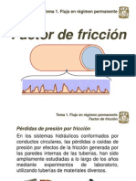 Flujo en régimen permanente: Factor de fricción y ecuaciones
