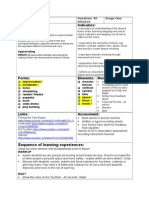 Outcomes: Indicators:: Sequence of Learning Experiences