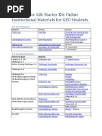 Online Instructional Materials for Students