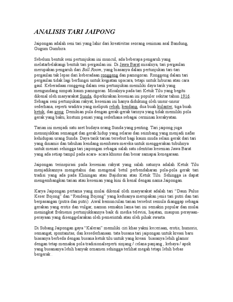Analisis Tari Jaipong