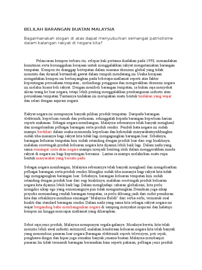 Belilah Barangan Buatan Malaysia Pdf
