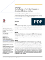 Hba1C Test As A Tool in The Diagnosis of Gestational Diabetes Mellitus