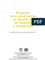 Protección de La Salud Mental en Situaciones de Desastre y Emergencias