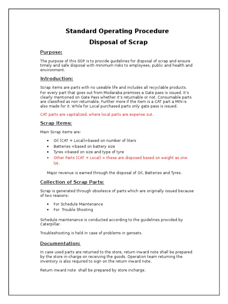 SOP Scrap.docx Scrap Waste Management