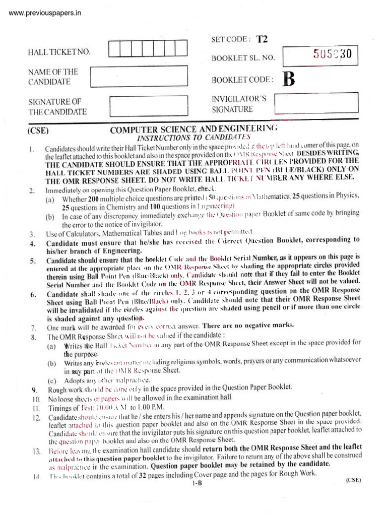 ECET Previous Year Question Papers | PDF | Cooking, Food & Wine ...