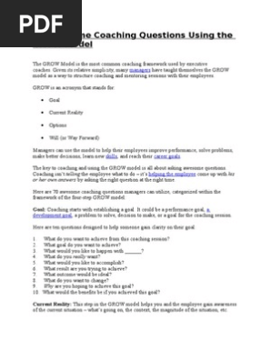 70 Awesome Coaching Questions Using the GROW Model
