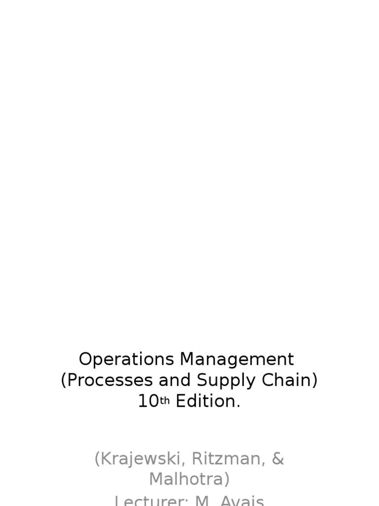 operations management krajewski 10th edition solutions manual Operations management solution manual (chapter 12).