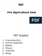 PAT Pre Agriculture Test