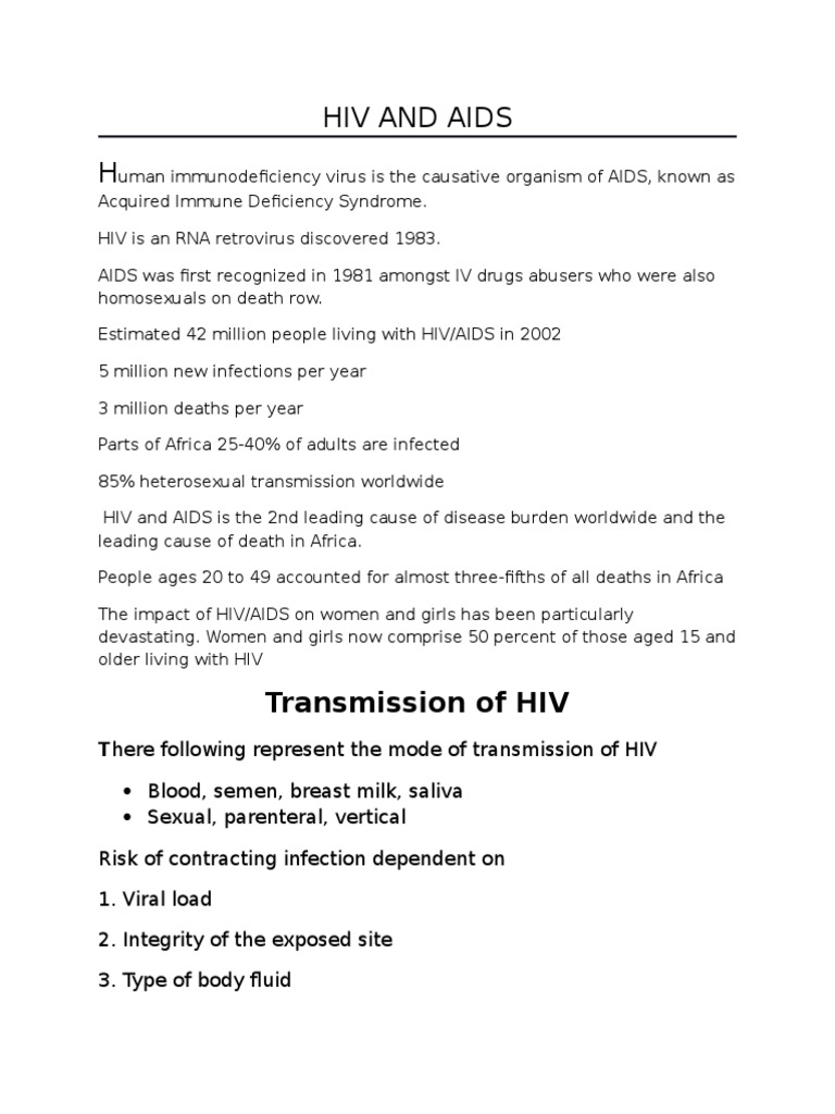 Hiv and Aids | PDF | Hiv/Aids | Immunology