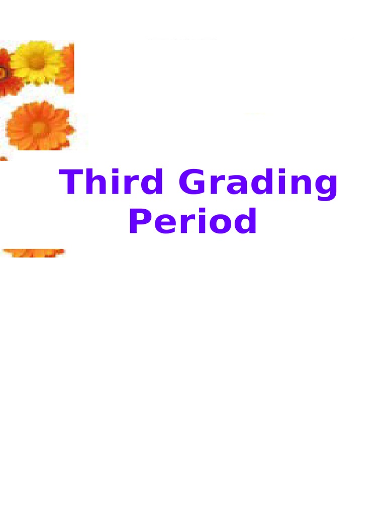 Third Grading Period: Sawang Elementary School | PDF