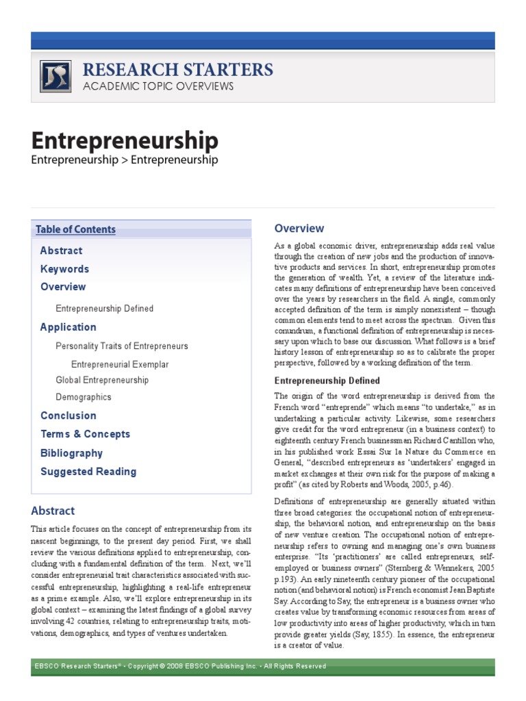 Research Starters Business | 試用資料庫：Research Starters [EBSCO]─Business與 ...