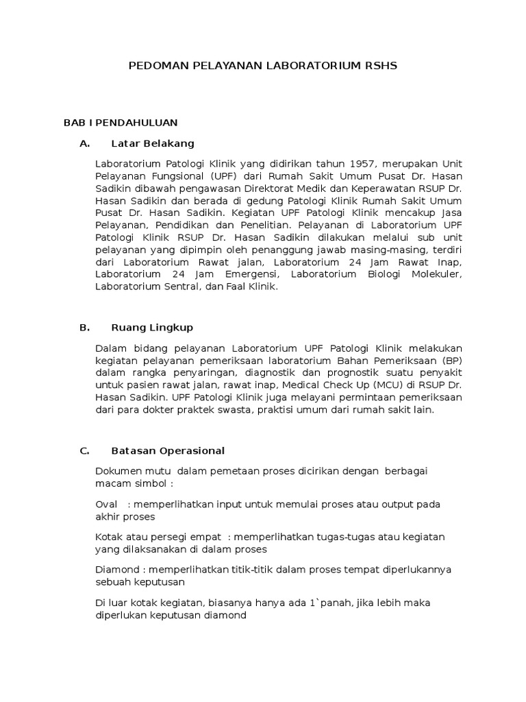 PEDOMAN PELAYANAN LABORATORIUM