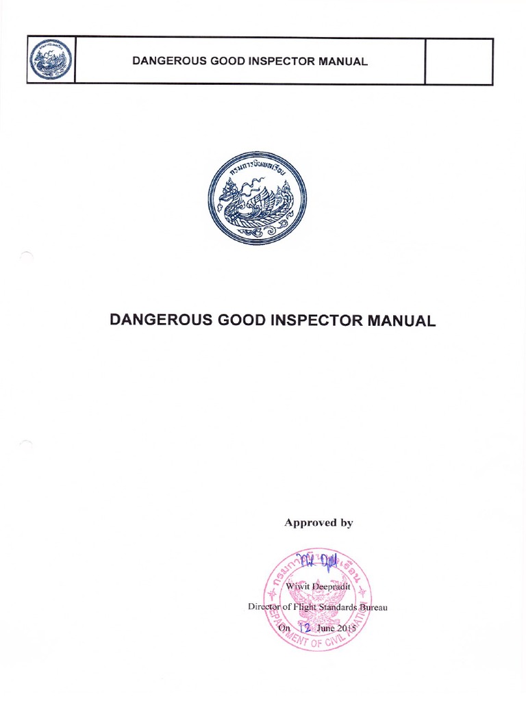 Dangerous Goods Inspector Manual PDF Dangerous Goods Industries