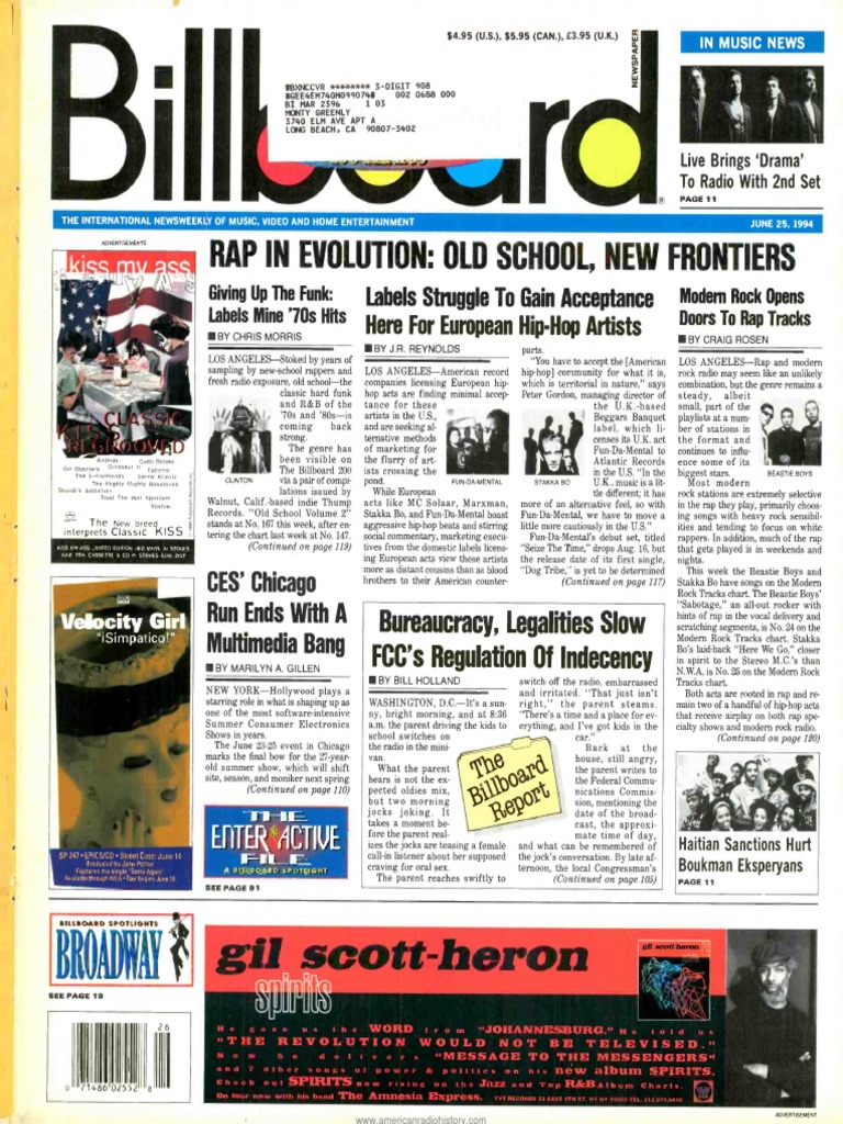 Billboard Karaoke 1994jun P 64 Compact Disc Hip Hop Music