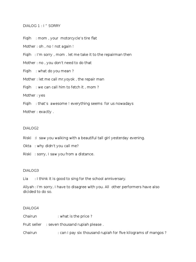 Everyday Conversations and Apologies | PDF