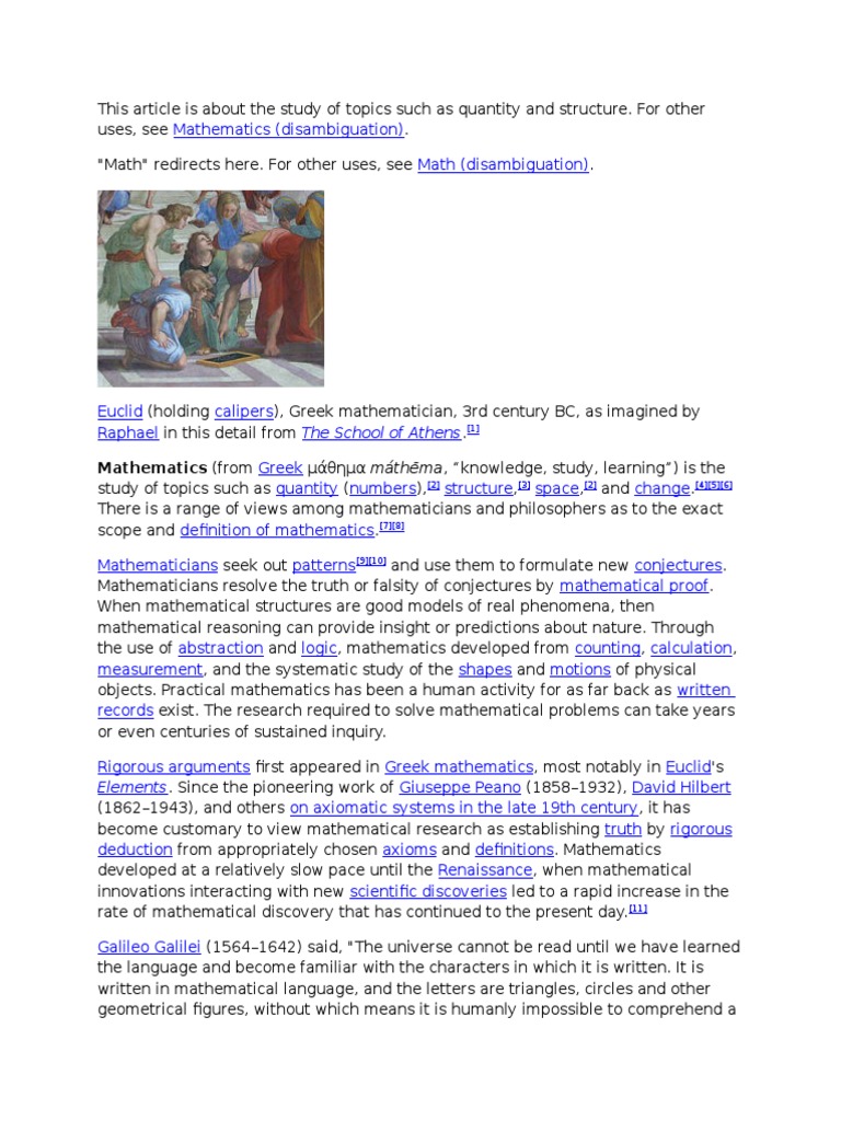 The School of Athens: Mathematics (From | PDF | Teaching Mathematics ...