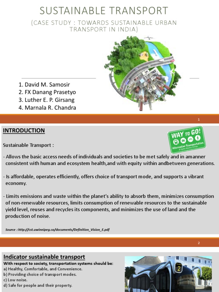 Case Study: Towards Sustainable Urban Transport in India | PDF ...