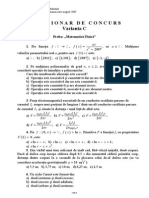 Chestionar - Grila - Matematica Fizica - Sesiunea I - 2007