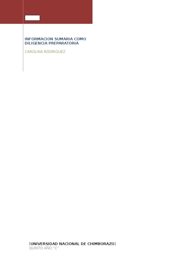 Información Sumaria en Diligencias Previas | PDF | Procedimiento Civil ...