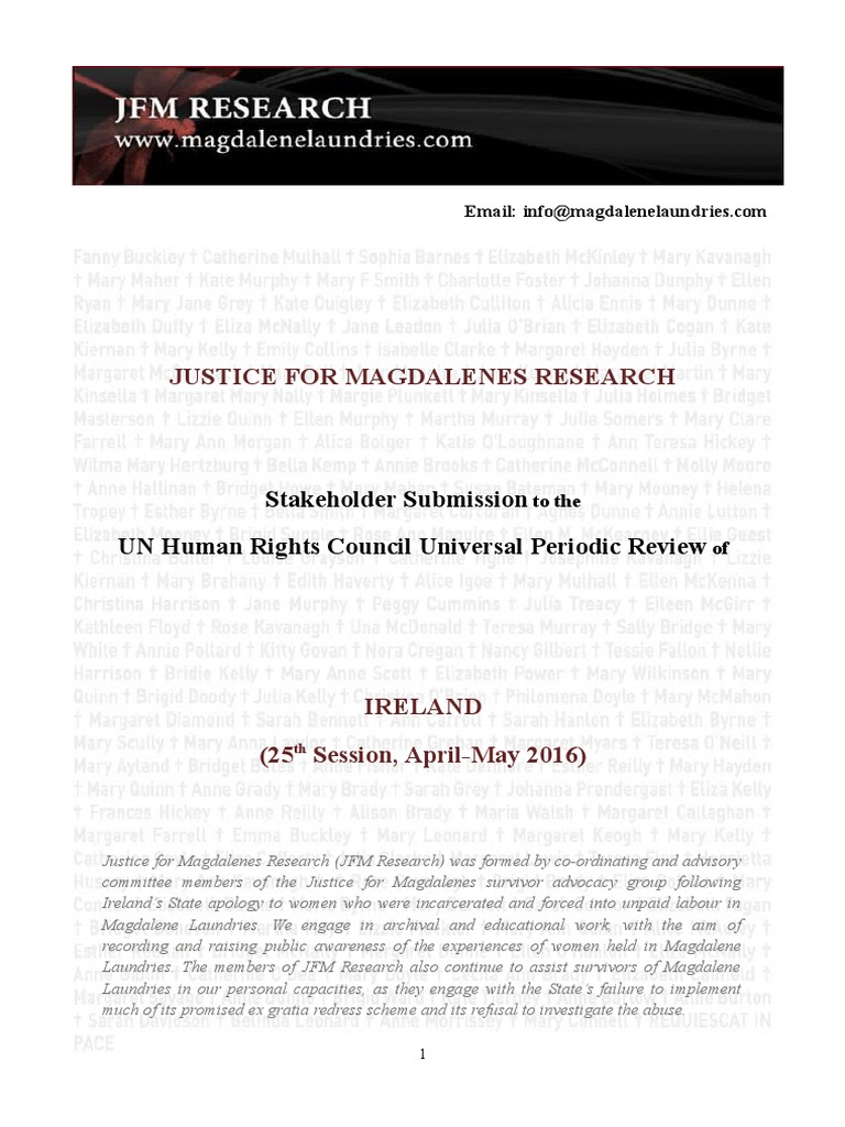 JFMR Report To UPR 21.9.15 | PDF | Medical Prescription | Pharmacist