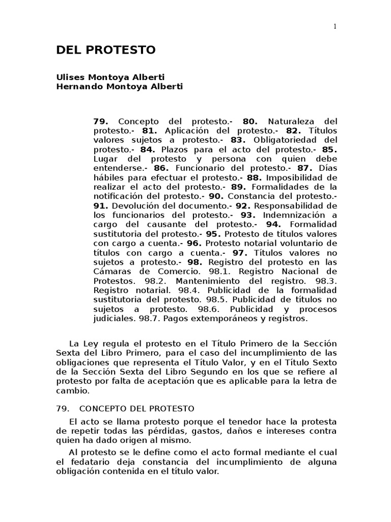 Concepto y Naturaleza del Protesto | PDF | Pagos | Pagaré