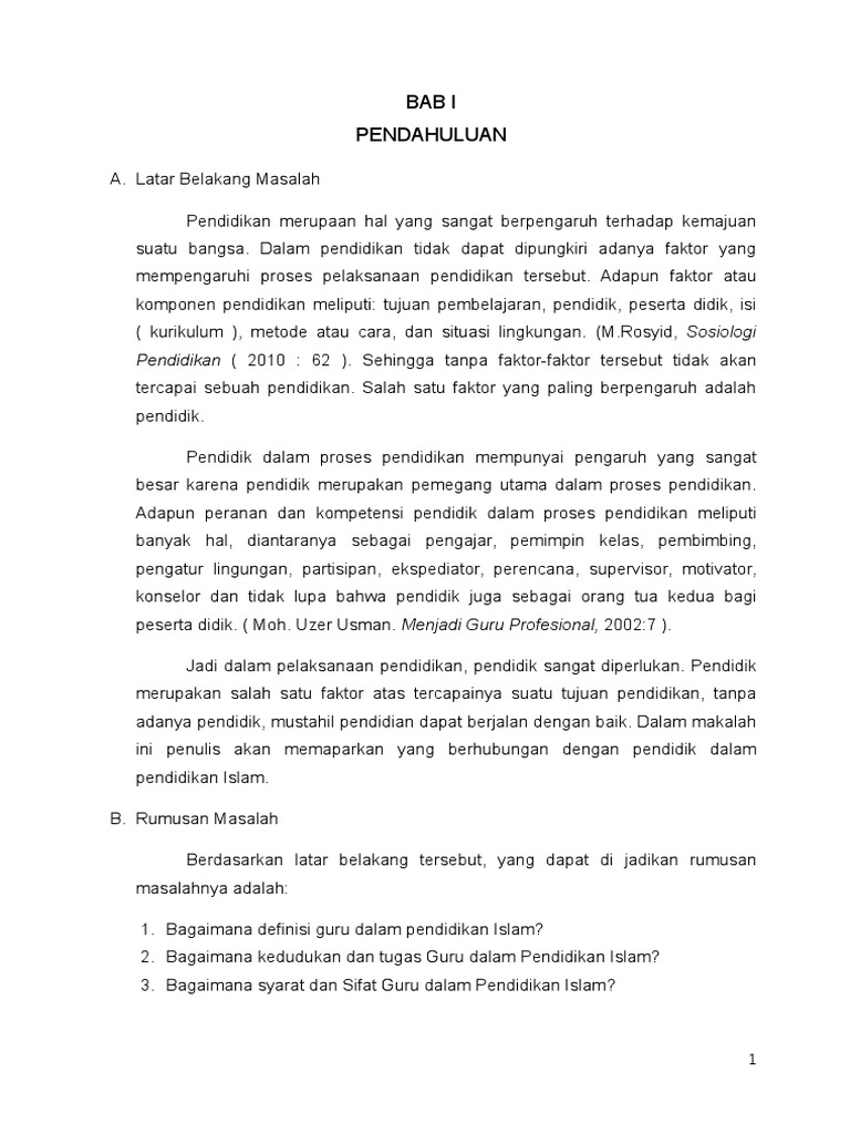 Guru Dalam Pendidikan Islam