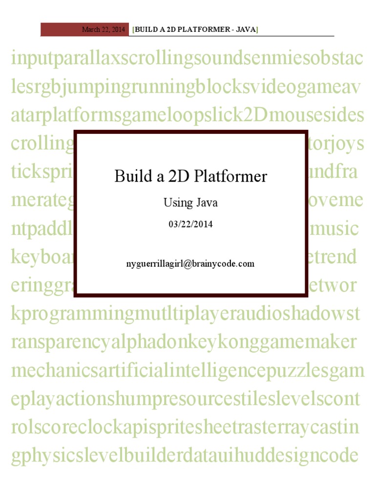 Build A 2D Platformer: Using Java | PDF | Video Games | Java ...