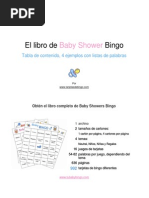 Gratis Cartones Baby Shower Bingo Tabla Contenido