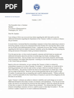 Treasury Letter To Congress 100115