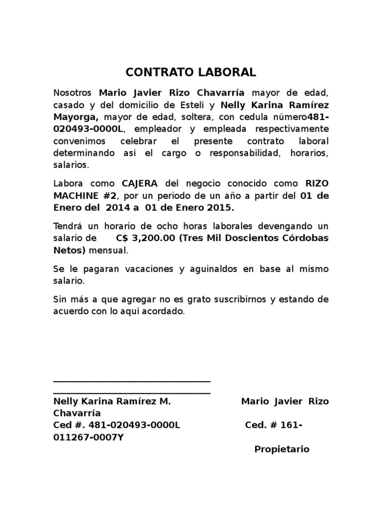 Contrato Laboraldocx Comportamiento Organizacional Salario