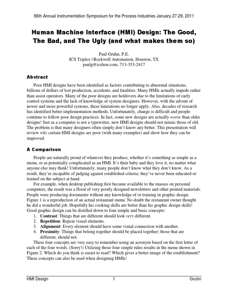 HMI Design: Best Practices and Pitfalls | PDF | Business | Technology ...