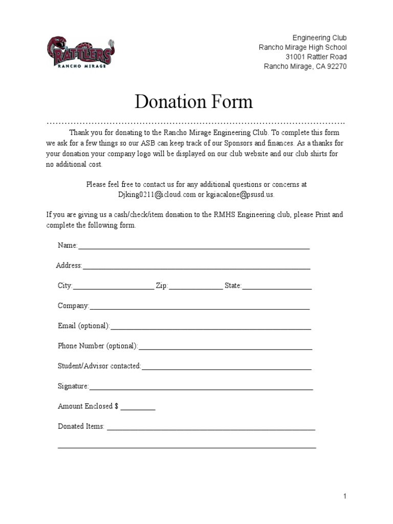 Donationform 1 | PDF