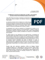 La CDH Firmó Convenios de Colaboración Con OSC S, para Fortalecer Acciones en Favor de Los Derechos Humanos de Las Mujeres.