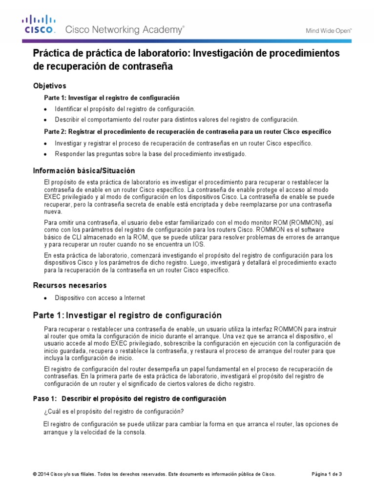 CCNA 11.4.2.8 Lab Researching Password Recovery Procedures PDF