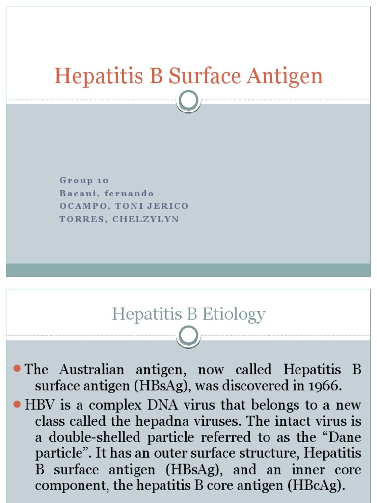 Hepatitis B Surface Antigen Overview | PDF | Hepatitis B | Hepatitis