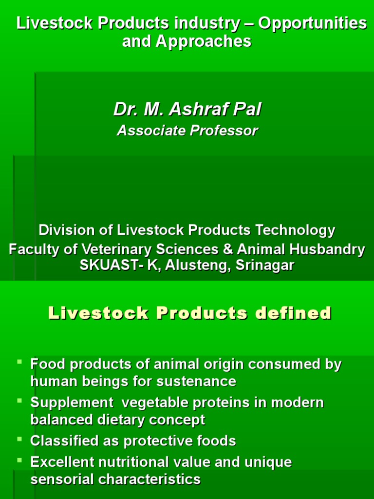Opportunities in Livestock Products Technology PDF Livestock Meat