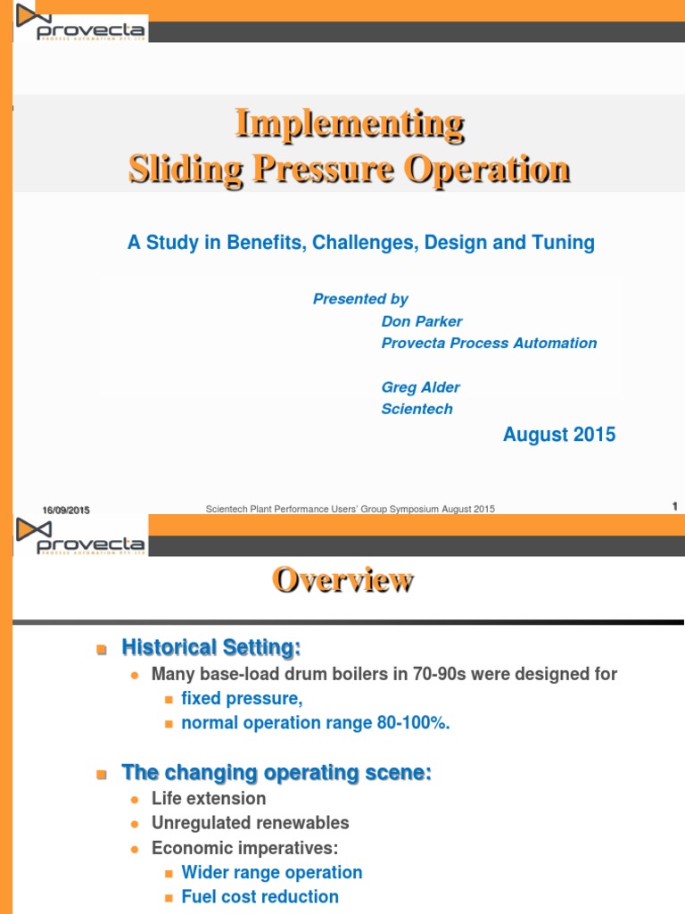 Sliding Pressure Operation PDF Steam Boiler