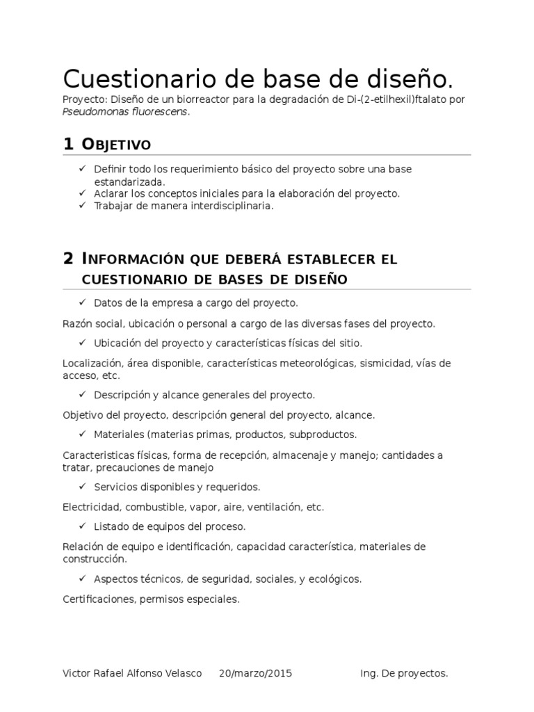 Cuestionario de Base de Diseño