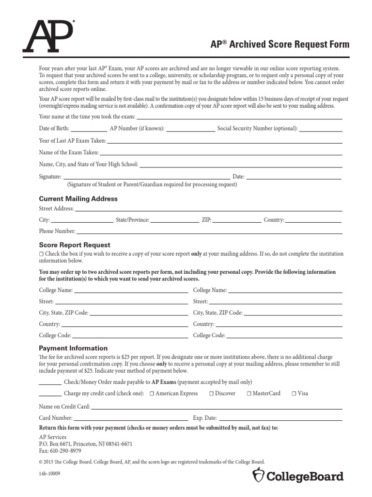 Request for Archived AP Scores | PDF | Career & Growth