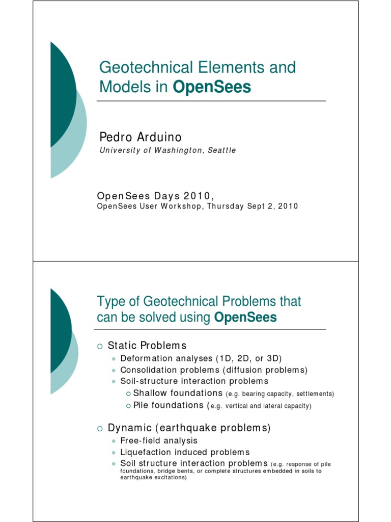 Geotechnical Modeling in OpenSees | PDF | Applied And Interdisciplinary ...