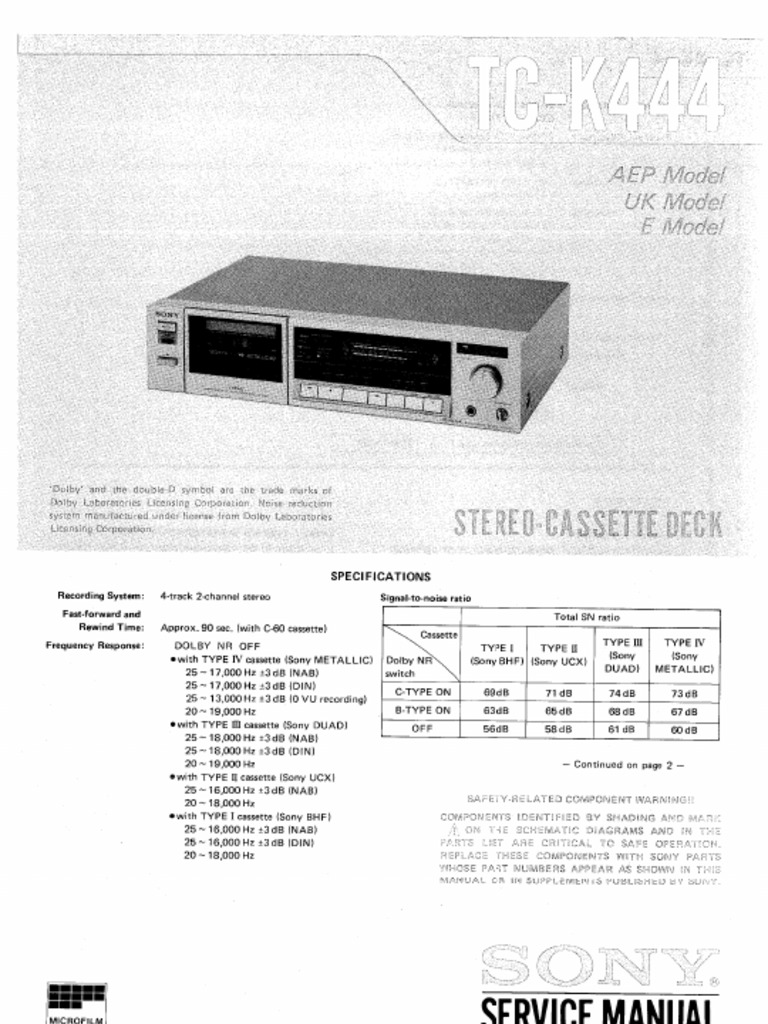 TC K444 Manual | PDF